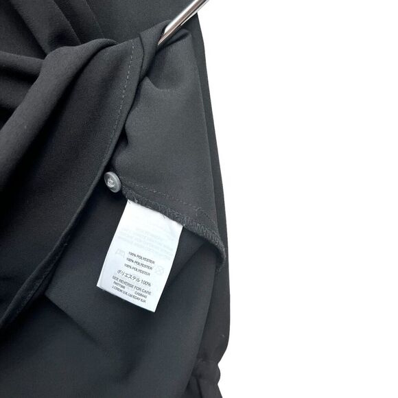 J. Crew Womens Blouse Pleated Button Semi‎ Sheer Ruffled Long Sleeve Black Sz TM - Picture 4 of 6